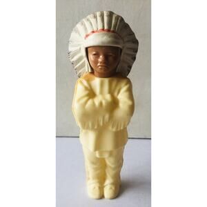 Vintage Proud Native Indian Chief Plastic Celluloid St. Labre Gift Toy Figurine